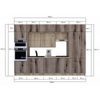 Bucatarie ZONE B COMBI 340 FRONT PAL K002 / decor K366